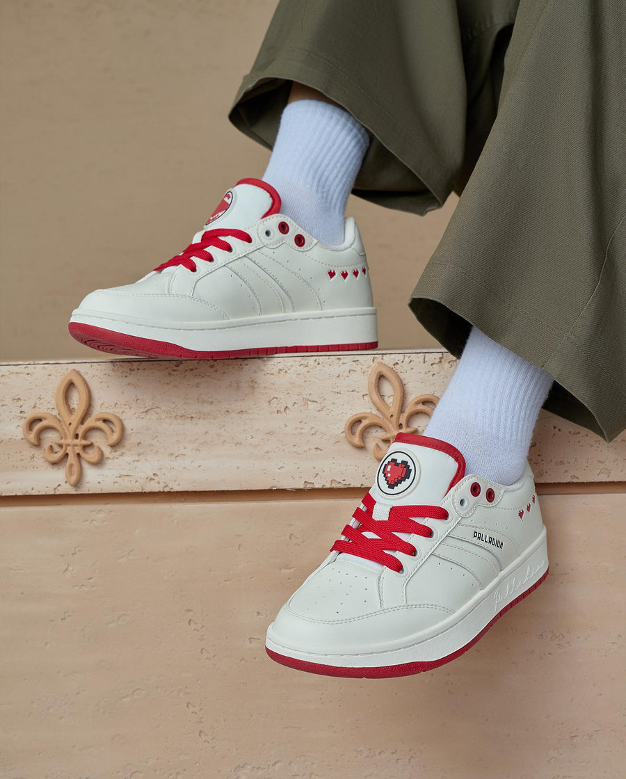 09249-119-M | MEN'S PALLALOUVEL VALT SNEAKERS | BEIGE/RED