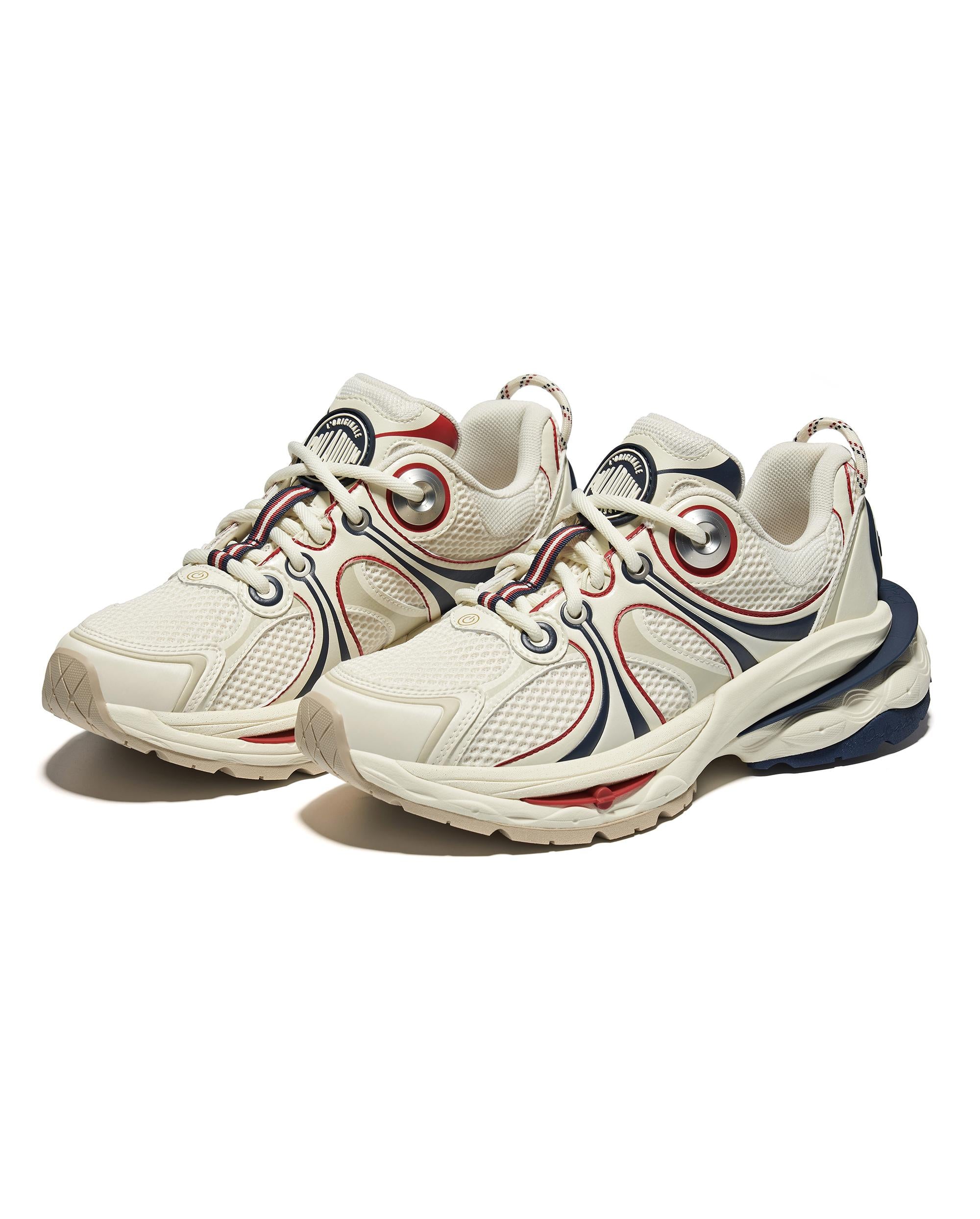 09319-113-M | MEN'S PALLALOOP SNEAKERS | BEIGE/RED/BLUE