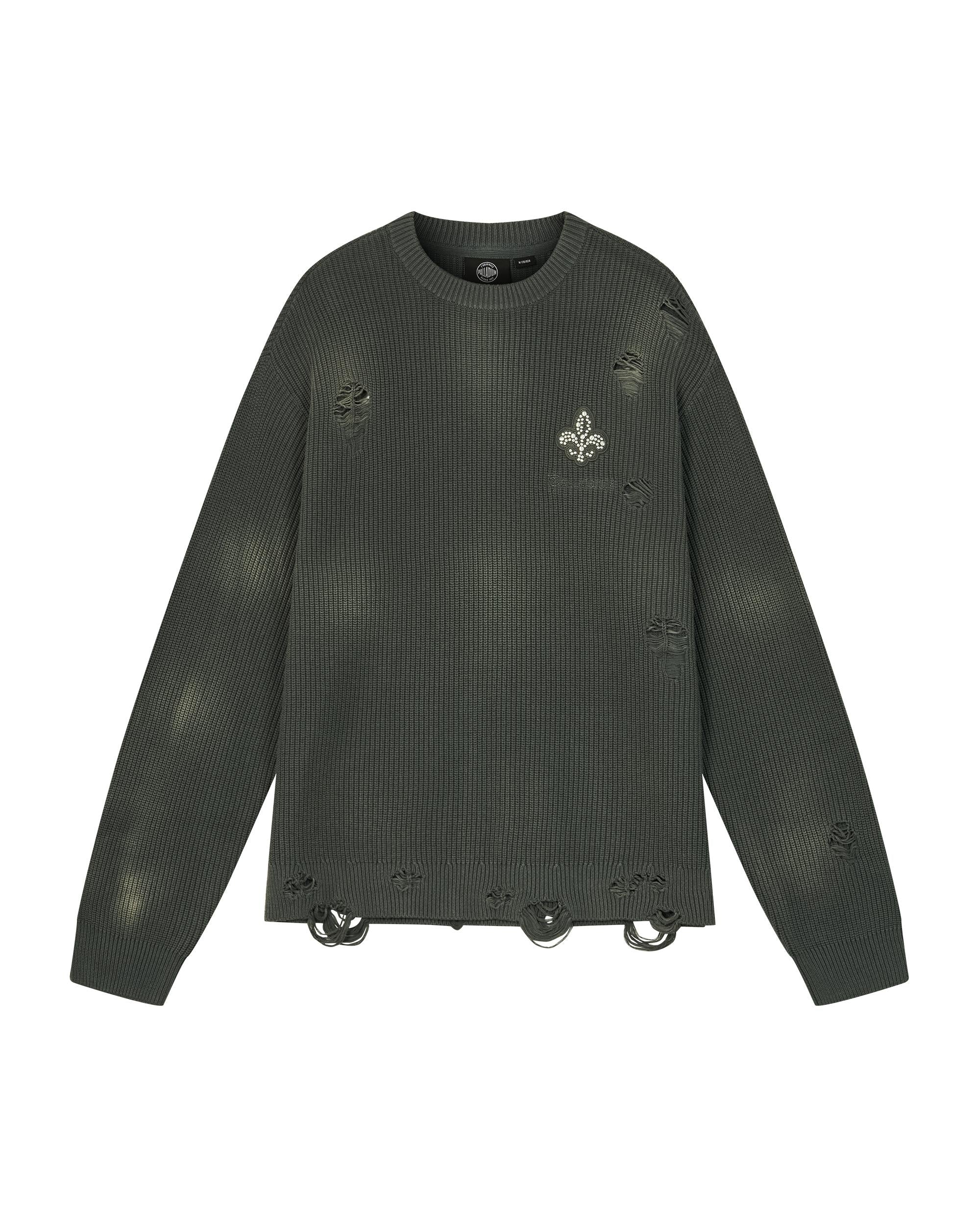 1010334-045 | MEN'S IRIS LOGO RIPPED COTTON SWEATER | DARK SHADOW