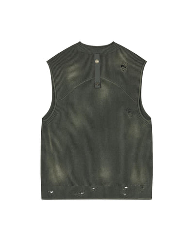 1010335-045 | MEN'S IRIS LOGO RIPPED COTTON SWEATER VEST | DARK SHADOW