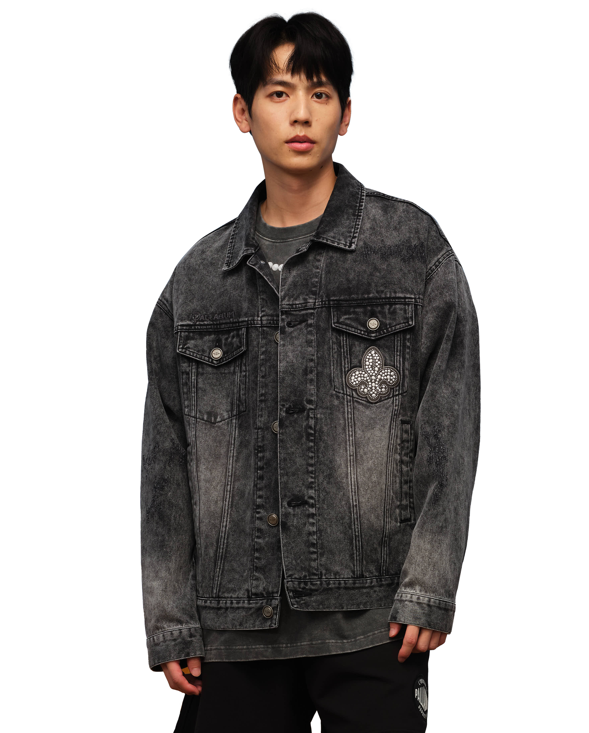 1010338-045 | MEN'S PALLADIUM LOGO DENIM JACKET | DARK SHADOW
