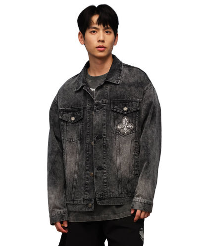 1010338-045 | MEN'S PALLADIUM LOGO DENIM JACKET | DARK SHADOW