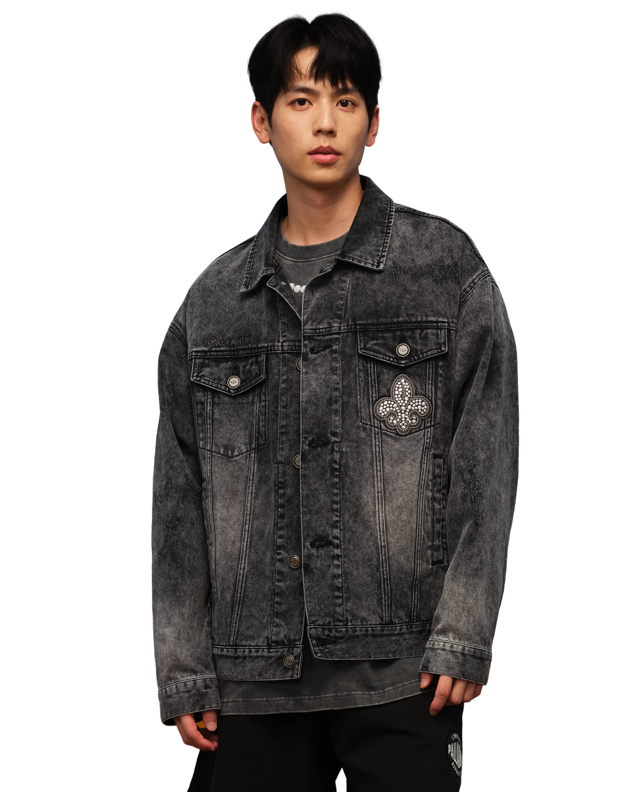 1010338-045 | MEN'S PALLADIUM LOGO DENIM JACKET | DARK SHADOW