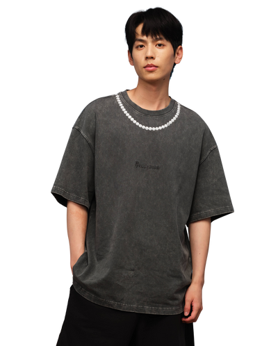 1010340-045 | MEN'S PALLADIUM LOGO LOOSE FIT COTTON T-SHIRT | DARK SHADOW