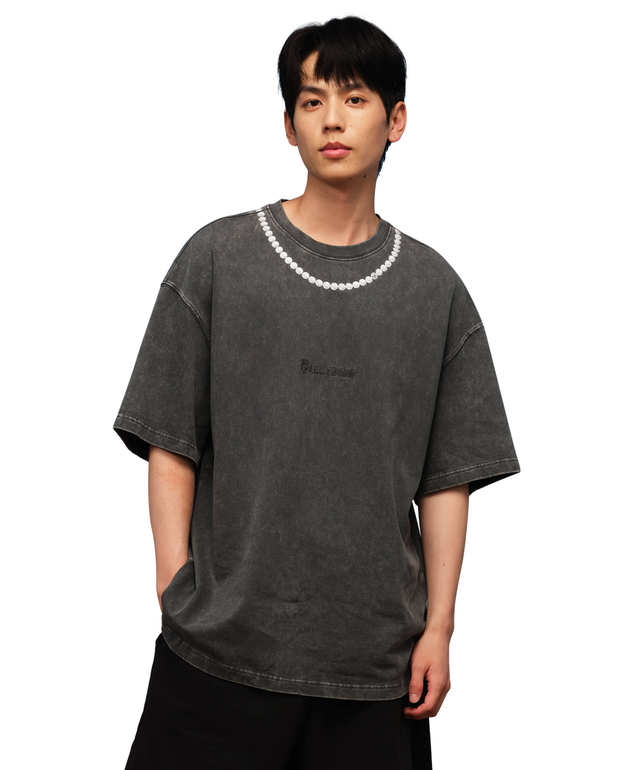 1010340-045 | MEN'S PALLADIUM LOGO LOOSE FIT COTTON T-SHIRT | DARK SHADOW