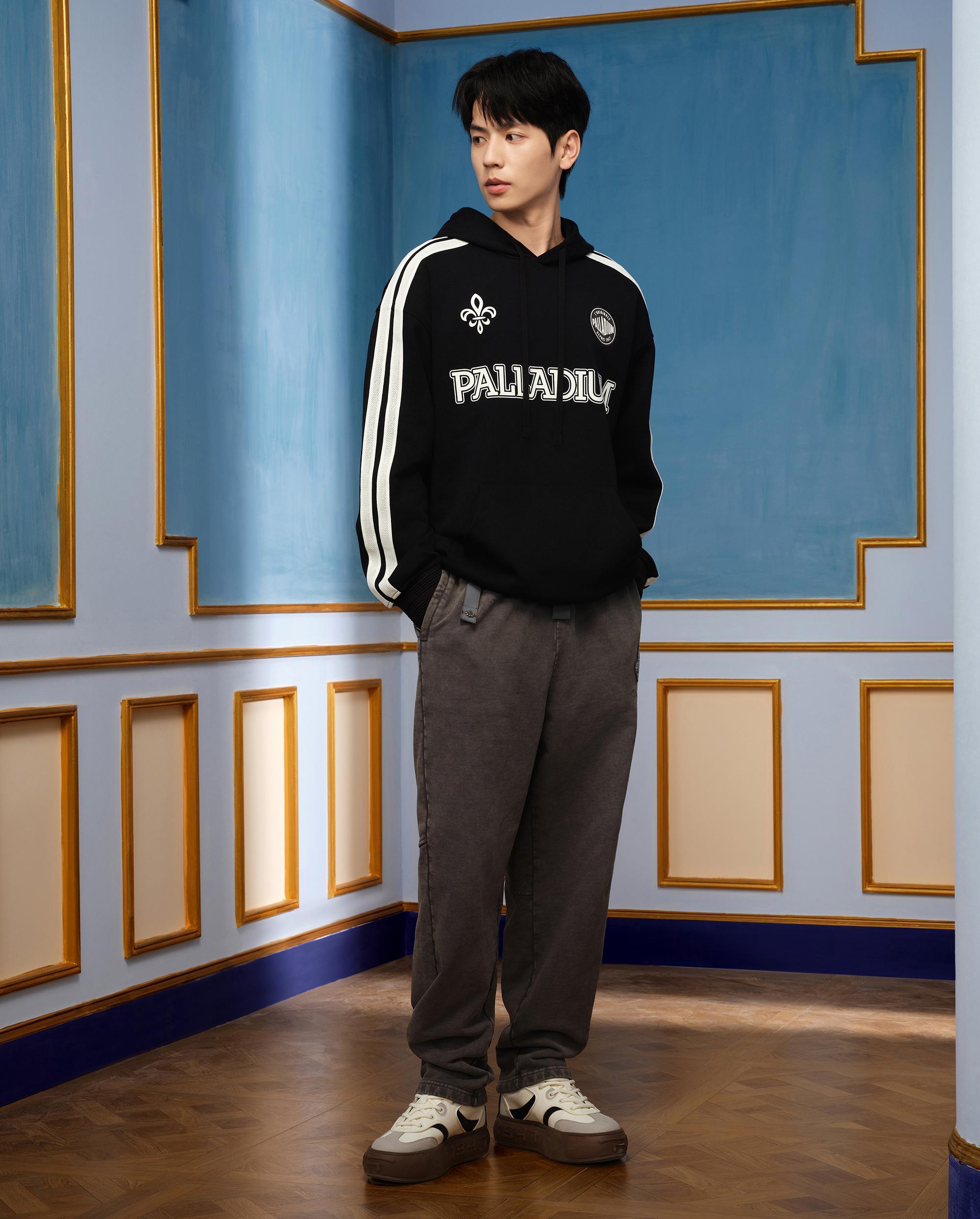 1010449-032 | MEN'S VINTAGE SIDE TAPED LOOSE FIT COTTON HOODIE | TAP SHOE