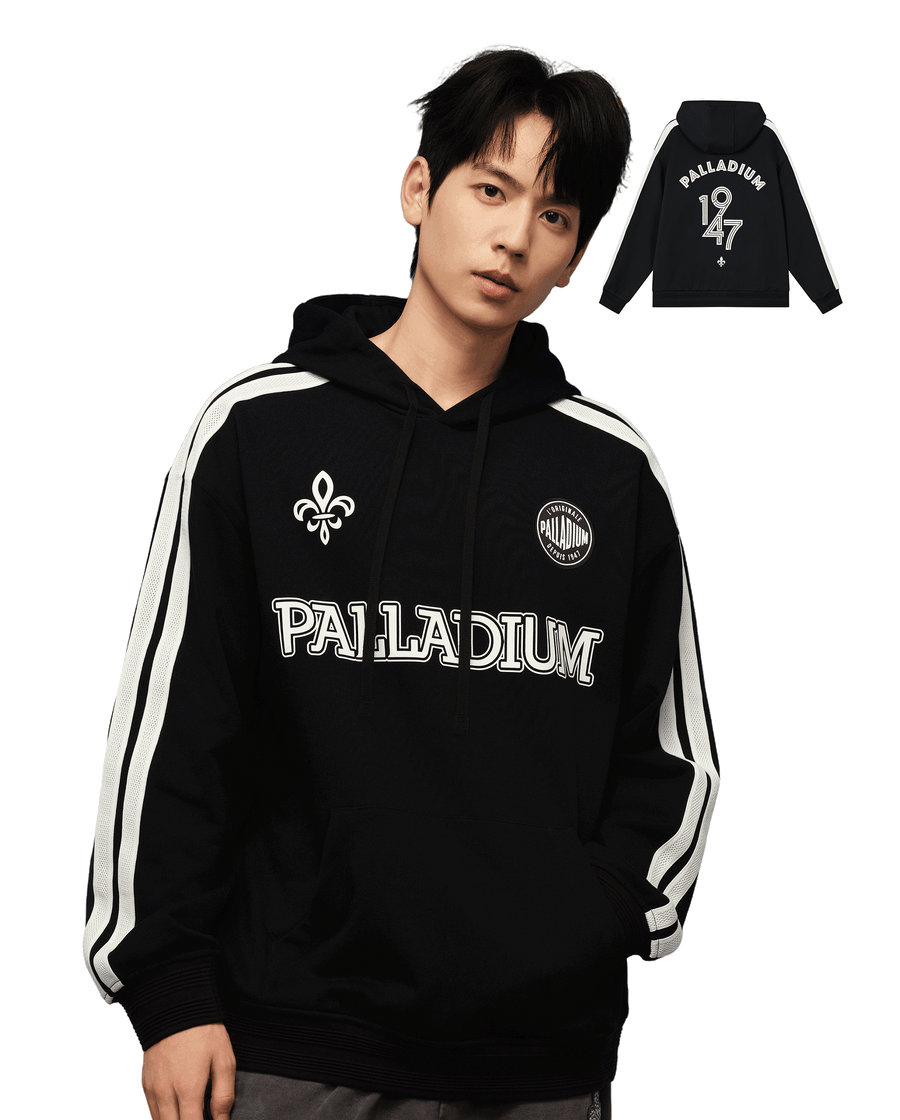 1010449-032 | MEN'S VINTAGE SIDE TAPED LOOSE FIT COTTON HOODIE | TAP SHOE