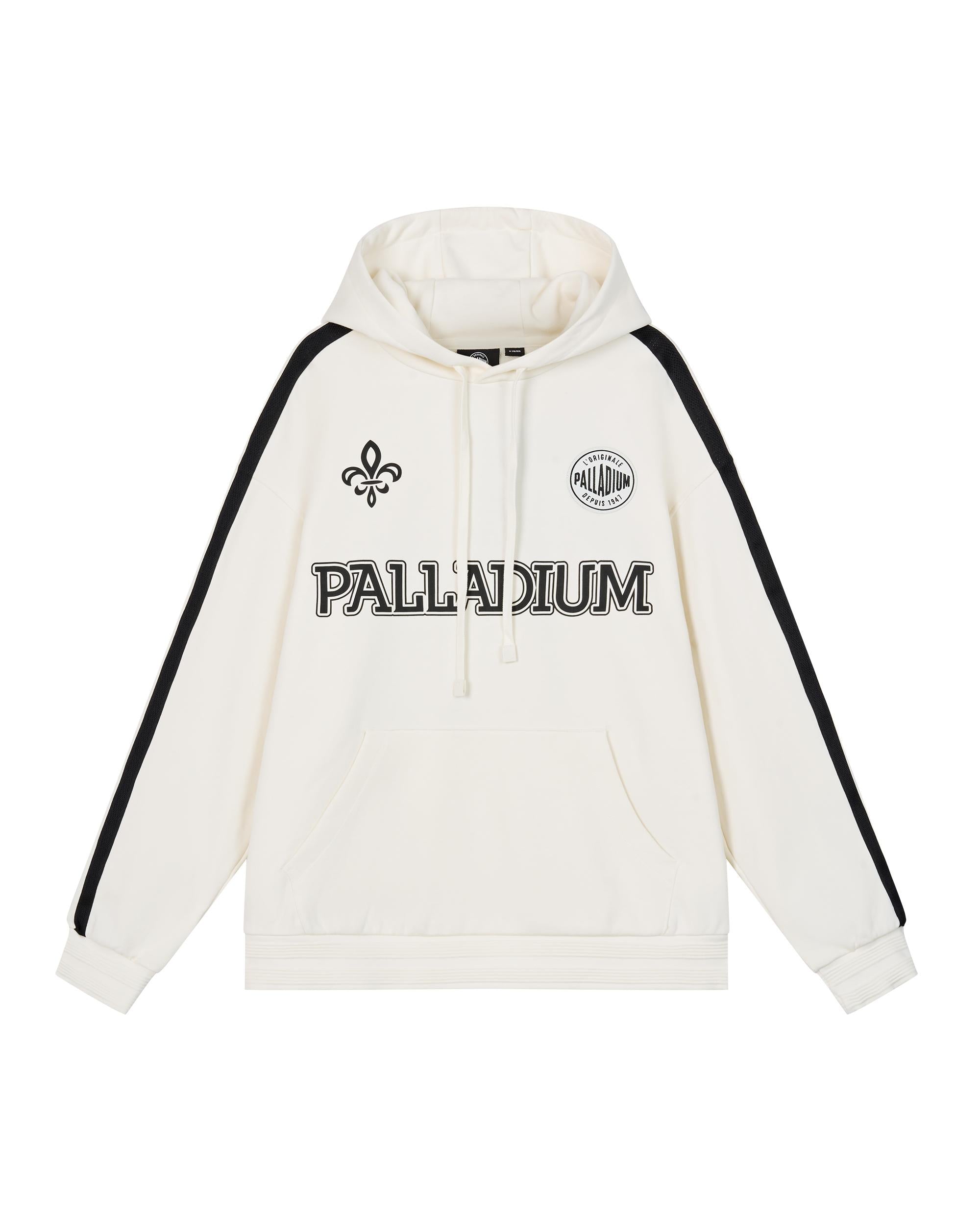 1010449-262 | MEN'S VINTAGE SIDE TAPED LOOSE FIT COTTON HOODIE | MARSHMALLOW