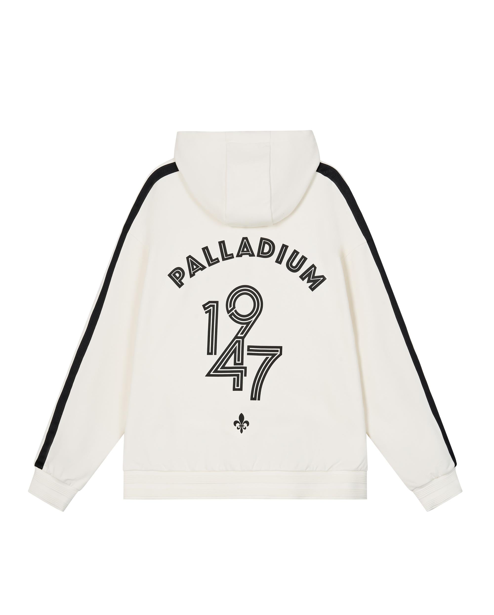 1010449-262 | MEN'S VINTAGE SIDE TAPED LOOSE FIT COTTON HOODIE | MARSHMALLOW