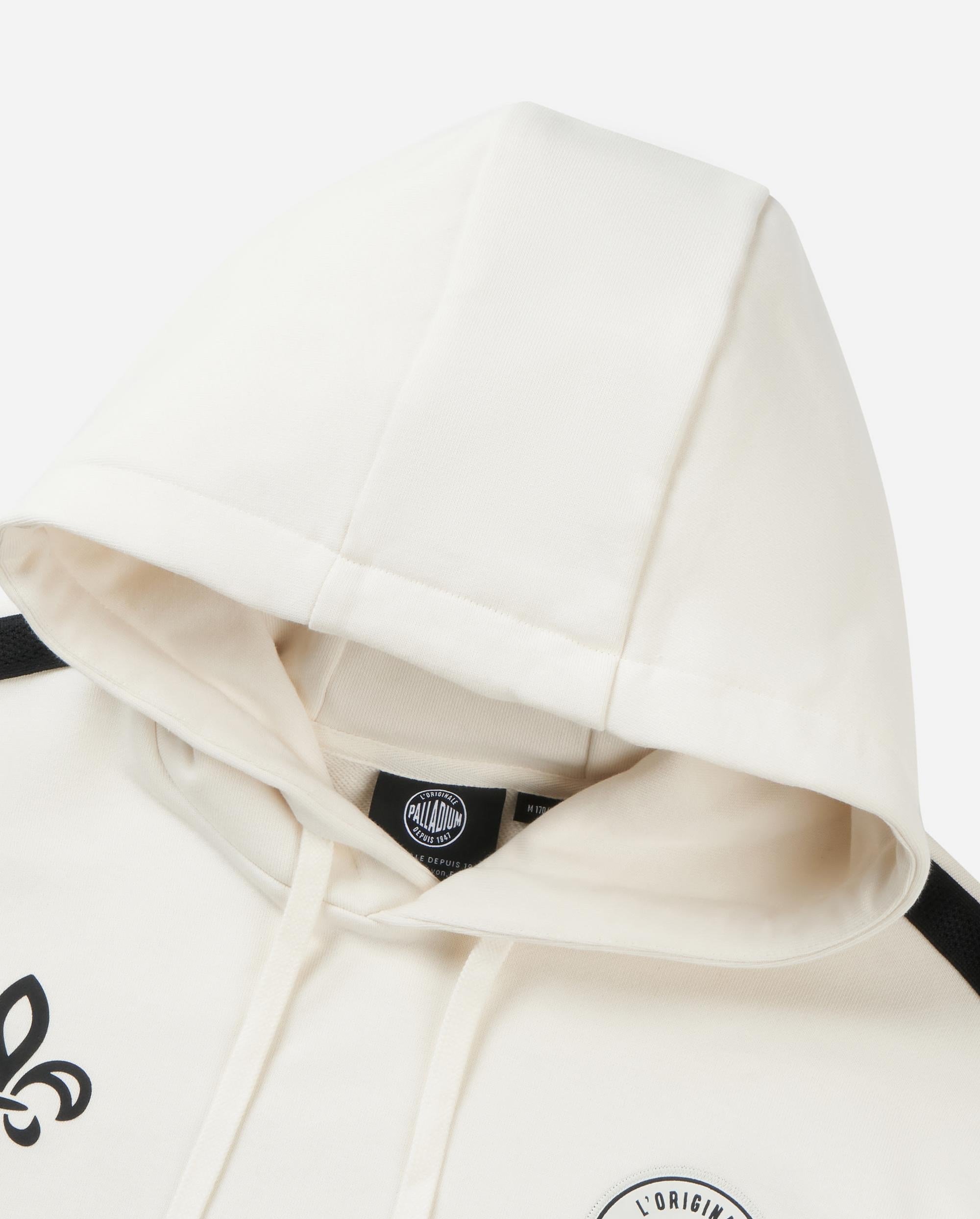 1010449-262 | MEN'S VINTAGE SIDE TAPED LOOSE FIT COTTON HOODIE | MARSHMALLOW