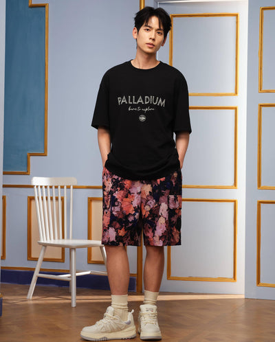 1010464-032 | MEN'S LOGO LOOSE FIT MAPLE LEAF PRINTED T-SHIRT | TAP SHOE