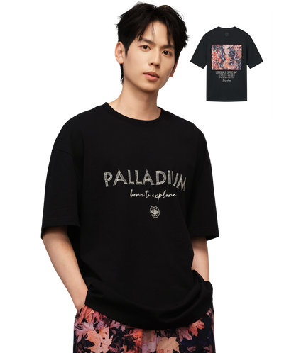 1010464-032 | MEN'S LOGO LOOSE FIT MAPLE LEAF PRINTED T-SHIRT | TAP SHOE