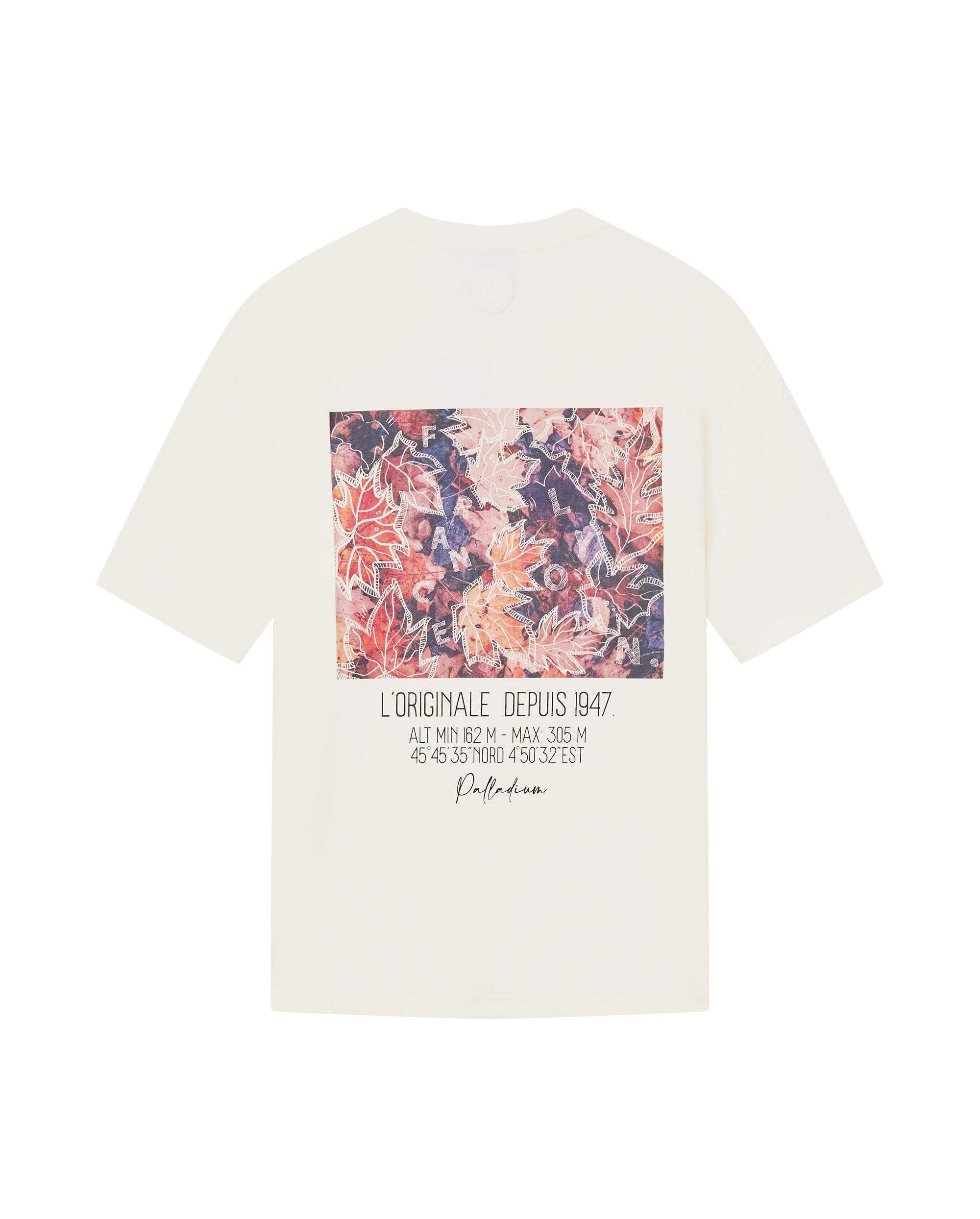 1010464-232 | MEN'S LOGO LOOSE FIT MAPLE LEAF PRINTED T-SHIRT | VANILLA ICE