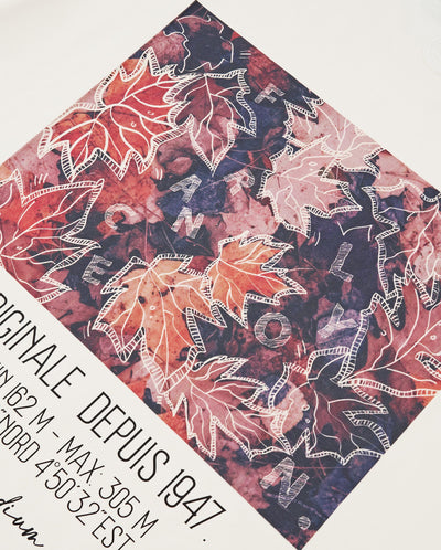 1010464-232 | MEN'S LOGO LOOSE FIT MAPLE LEAF PRINTED T-SHIRT | VANILLA ICE