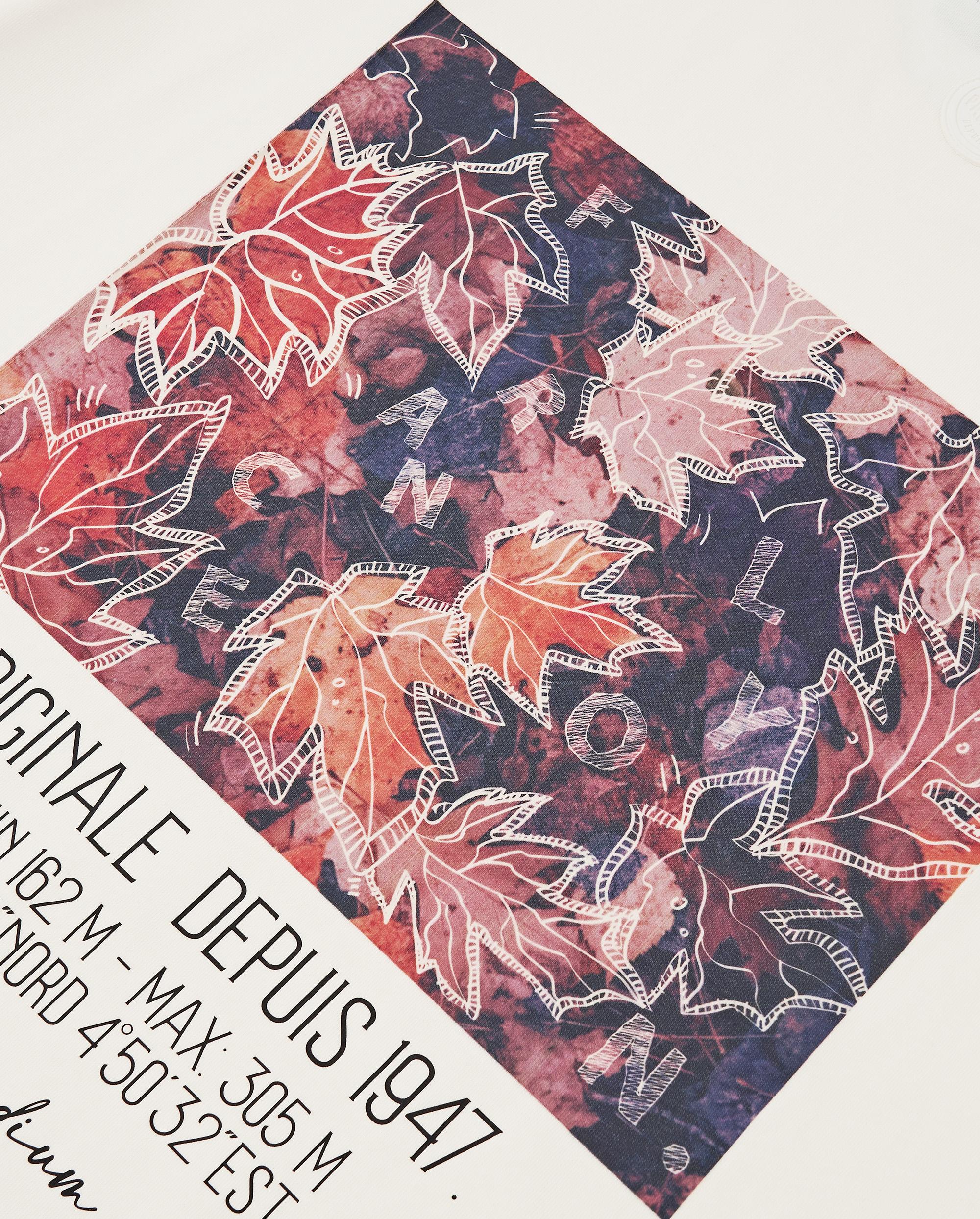 1010464-232 | MEN'S LOGO LOOSE FIT MAPLE LEAF PRINTED T-SHIRT | VANILLA ICE