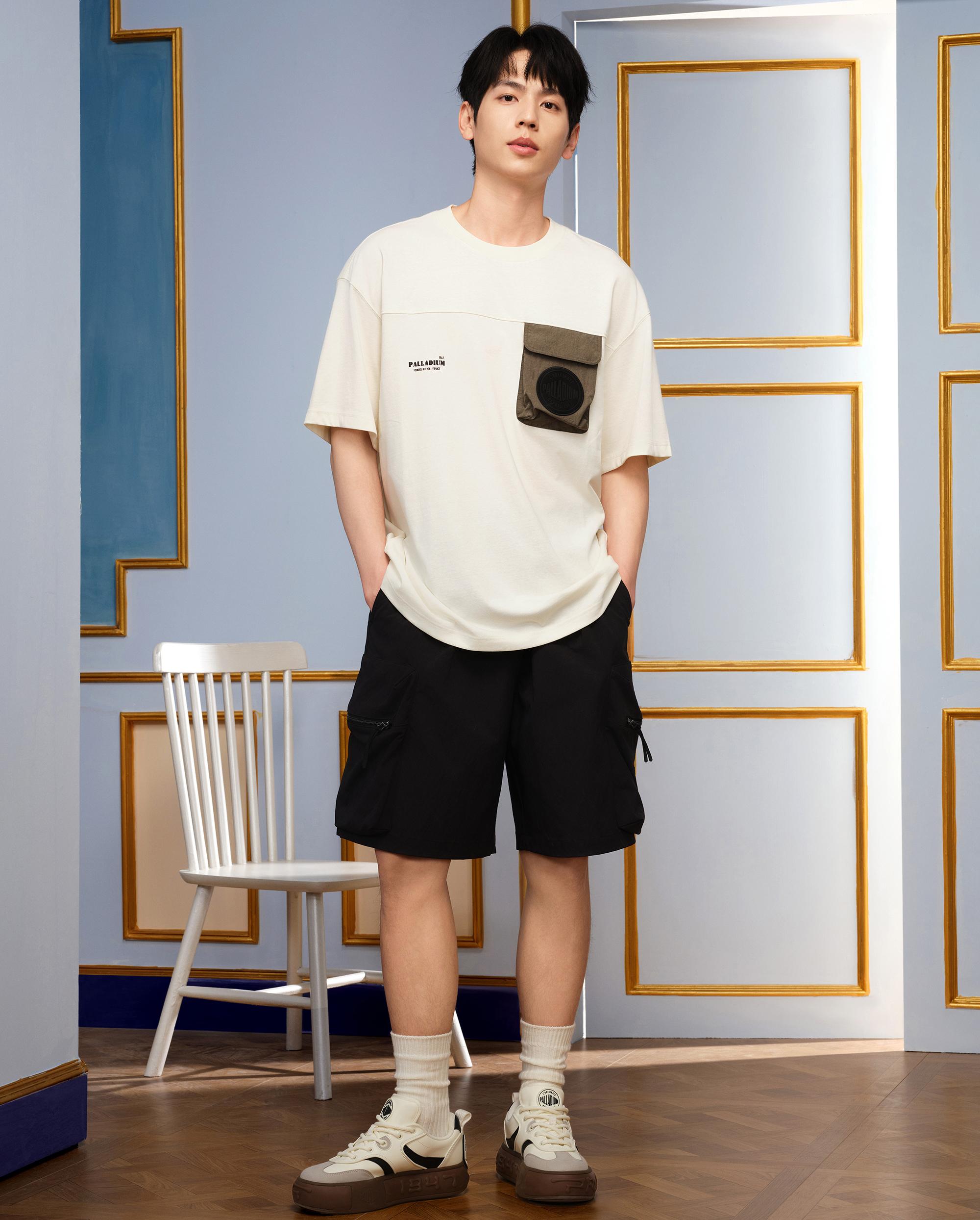 1010482-232 | MEN'S PALLADIUM LOGO LOOSE FIT POCKET T-SHIRT | VANILLA ICE