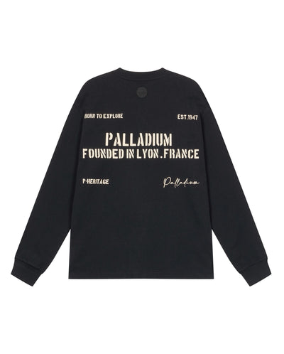 1010483-032 | MEN'S PALLADIUM LOGO LONG SLEEVES COTTON T-SHIRT | TAP SHOE