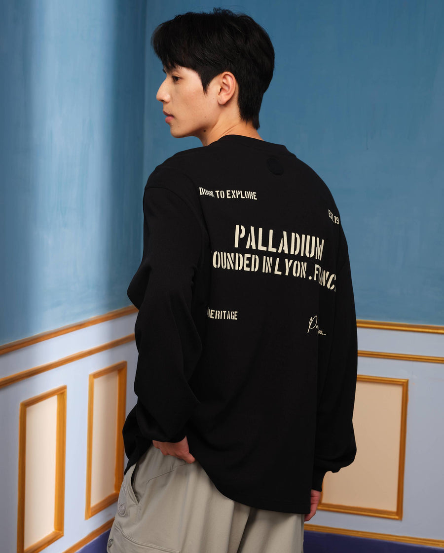 1010483-032 | MEN'S PALLADIUM LOGO LONG SLEEVES COTTON T-SHIRT | TAP SHOE