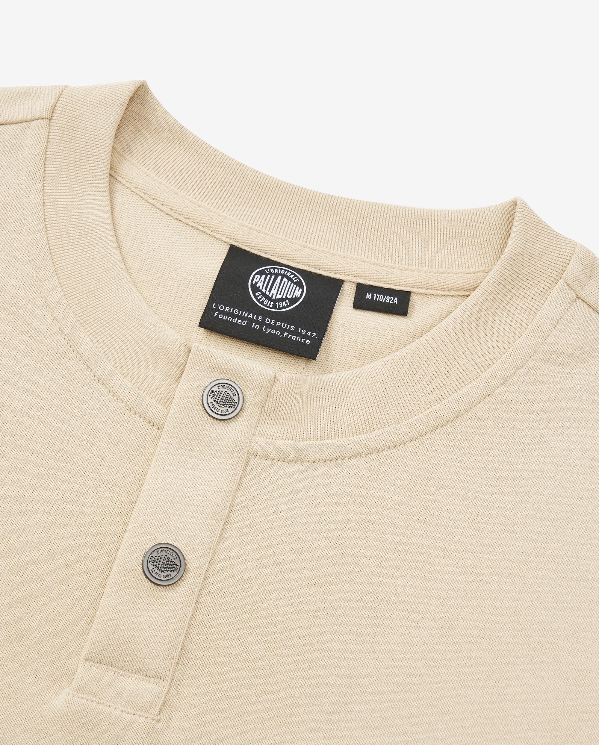 1010483-043 | MEN'S PALLADIUM LOGO LONG SLEEVES COTTON T-SHIRT | OYSTER GRAY