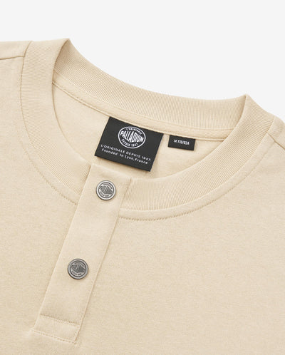 1010483-043 | MEN'S PALLADIUM LOGO LONG SLEEVES COTTON T-SHIRT | OYSTER GRAY