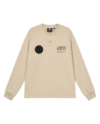 1010483-043 | MEN'S PALLADIUM LOGO LONG SLEEVES COTTON T-SHIRT | OYSTER GRAY