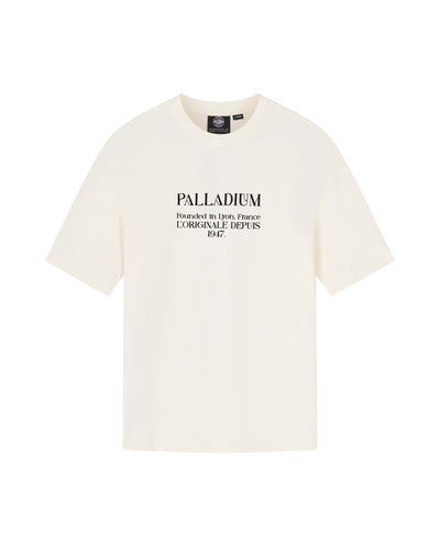 1010492-262 | MEN'S PALLADIUM PRINTED LOOSE FIT COTTON T-SHIRT | MARSHMALLOW