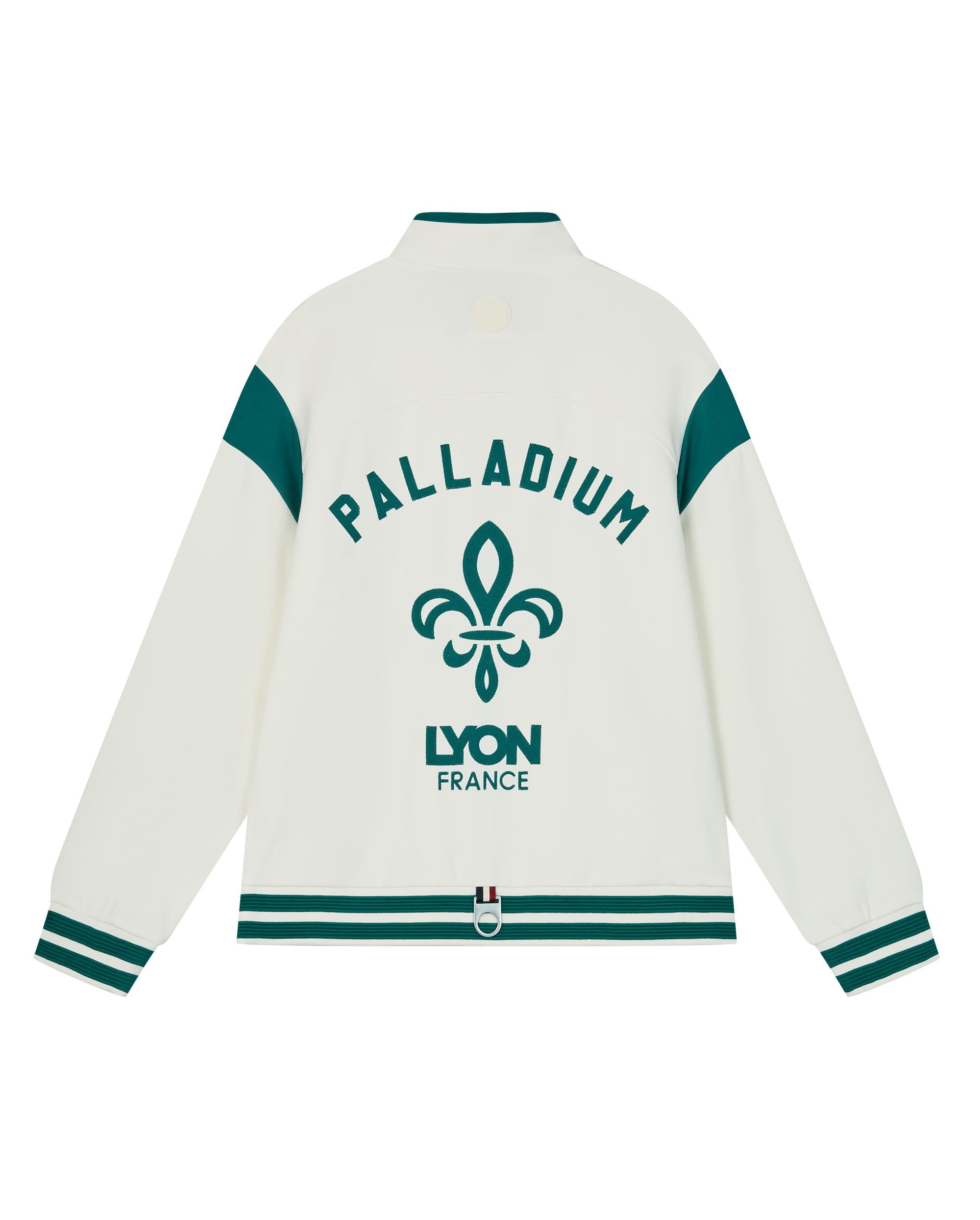 1010493-262 | MEN'S PALLADIUM LOGO COLOR BLOCKS VARSITY JACKET | MARSHMALLOW