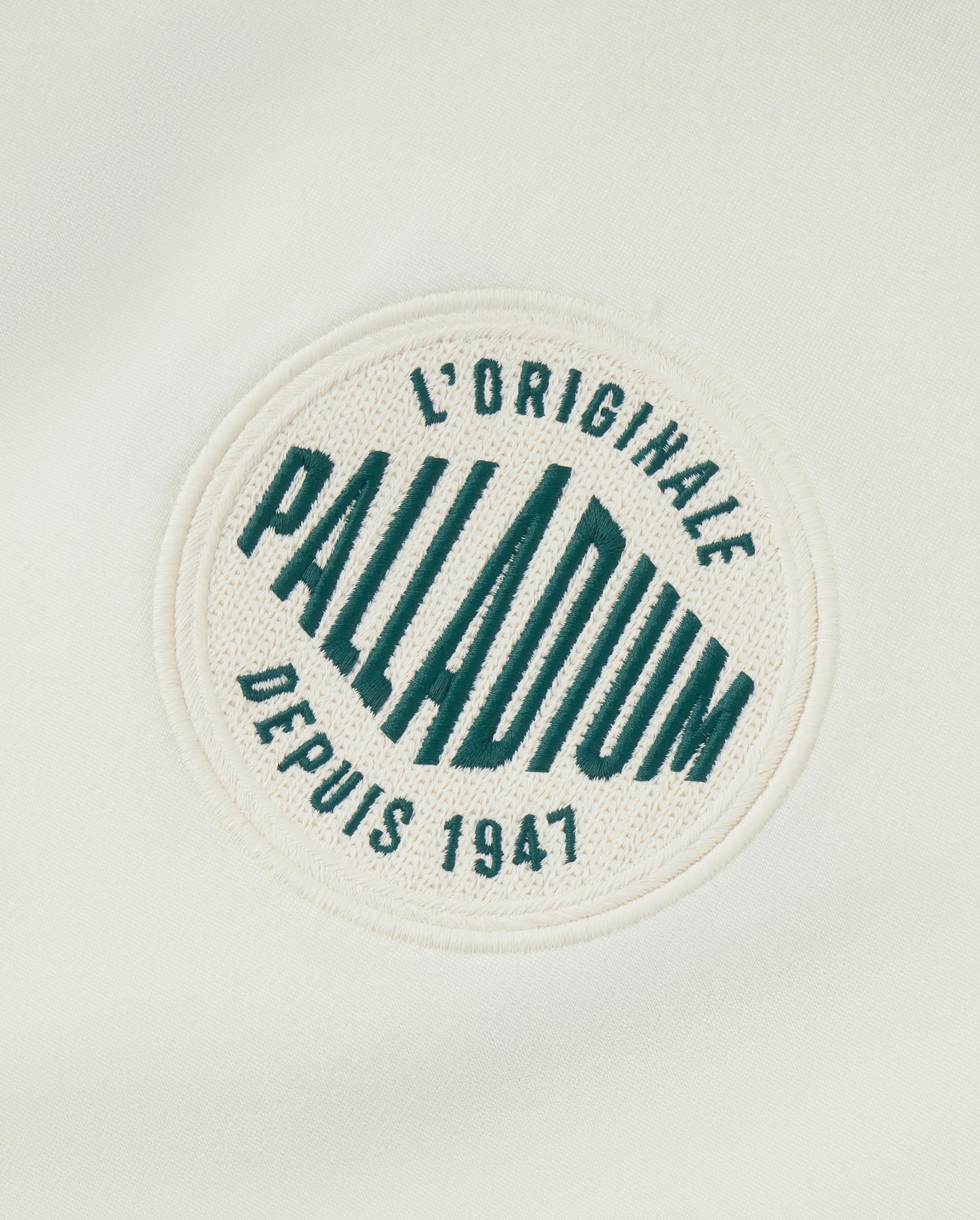 1010493-262 | MEN'S PALLADIUM LOGO COLOR BLOCKS VARSITY JACKET | MARSHMALLOW