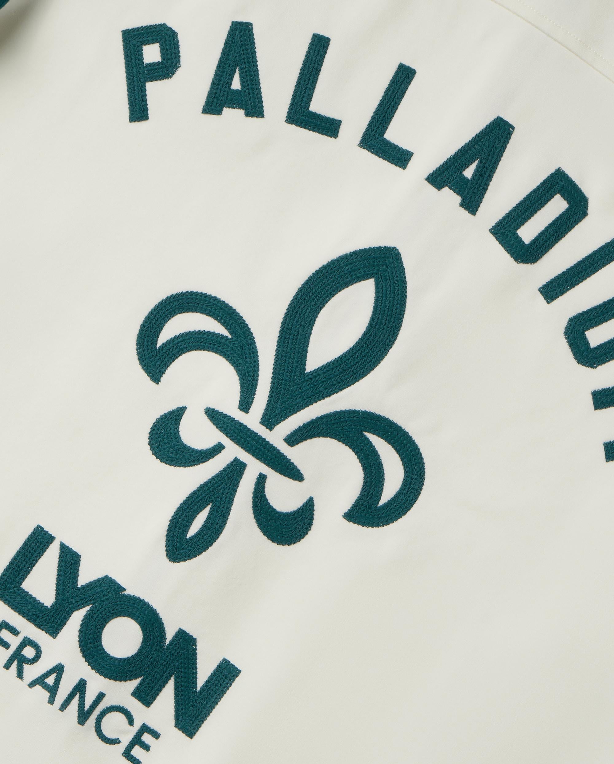 1010493-262 | MEN'S PALLADIUM LOGO COLOR BLOCKS VARSITY JACKET | MARSHMALLOW