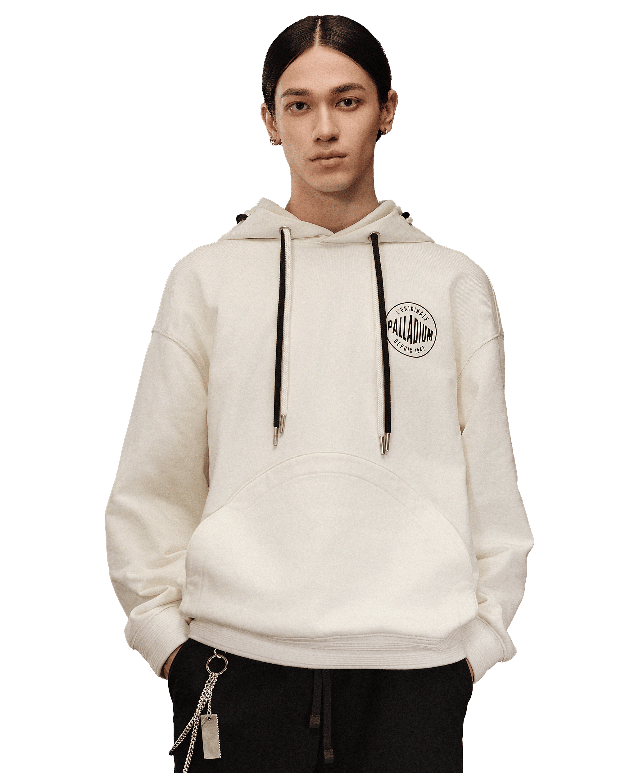 1010502-232 | MEN'S PALLADIUM LOGO LOOSE FIT HOODIE | VANILLA ICE