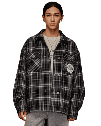 1010508-954 | MEN'S PALLADIUM LOGO CHECKED JACKET | BLK  PLAID STRIPES