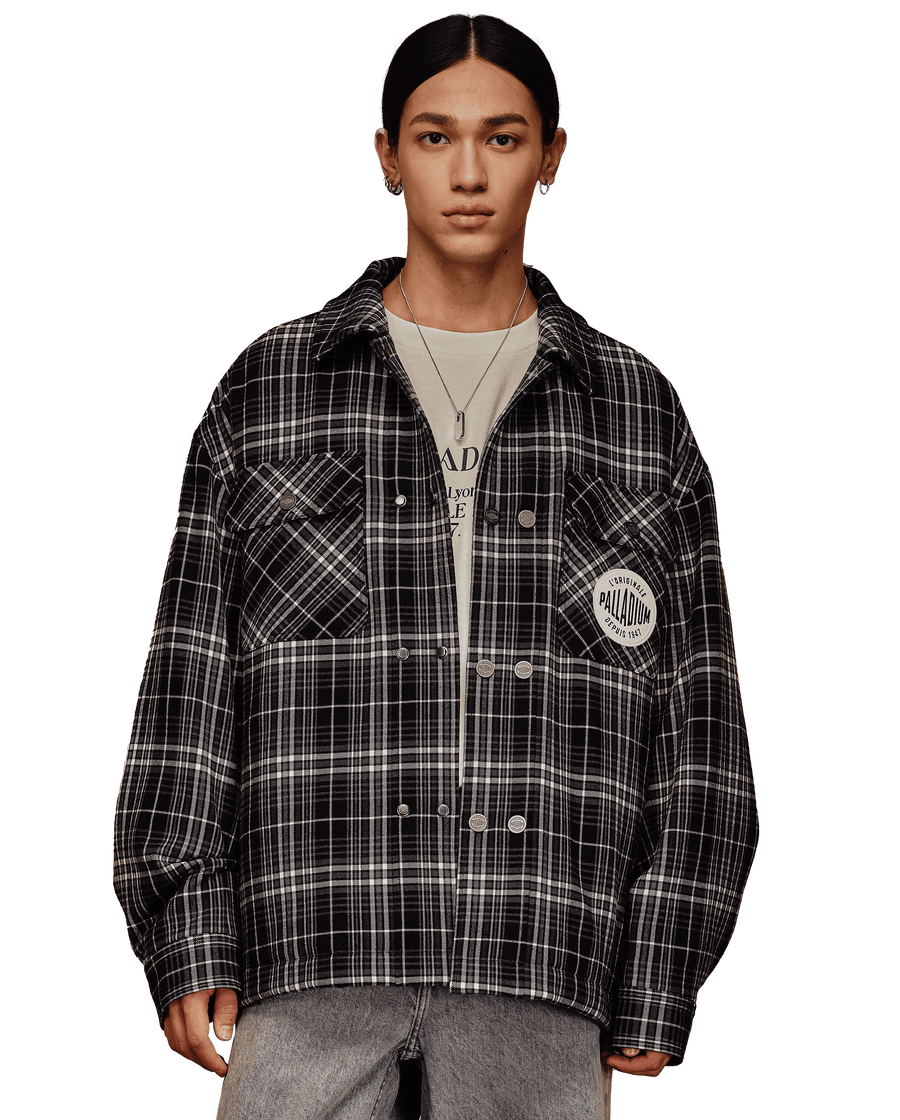 1010508-954 | MEN'S PALLADIUM LOGO CHECKED JACKET | BLK  PLAID STRIPES