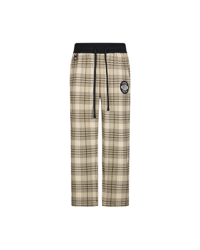 1010509-818 | MEN'S EMBROIDERED PALLADIUM LOGO CHECKED PANTS | BLACK/KHAKI/GREY