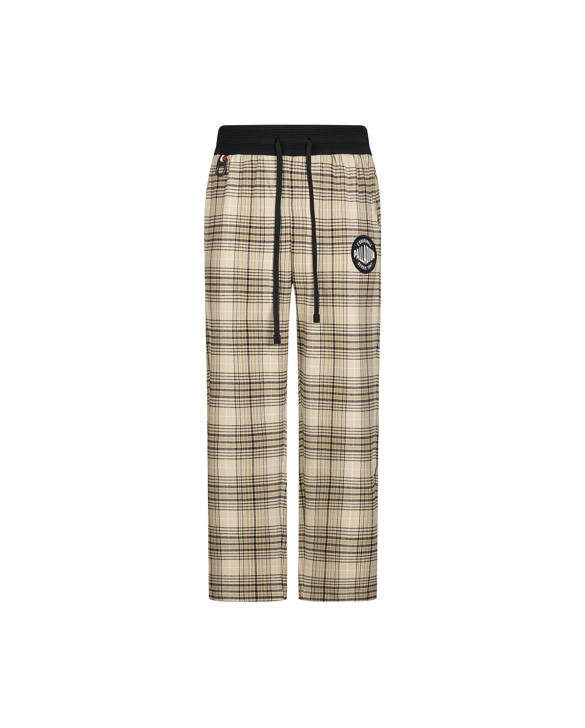 1010509-818 | MEN'S EMBROIDERED PALLADIUM LOGO CHECKED PANTS | BLACK/KHAKI/GREY