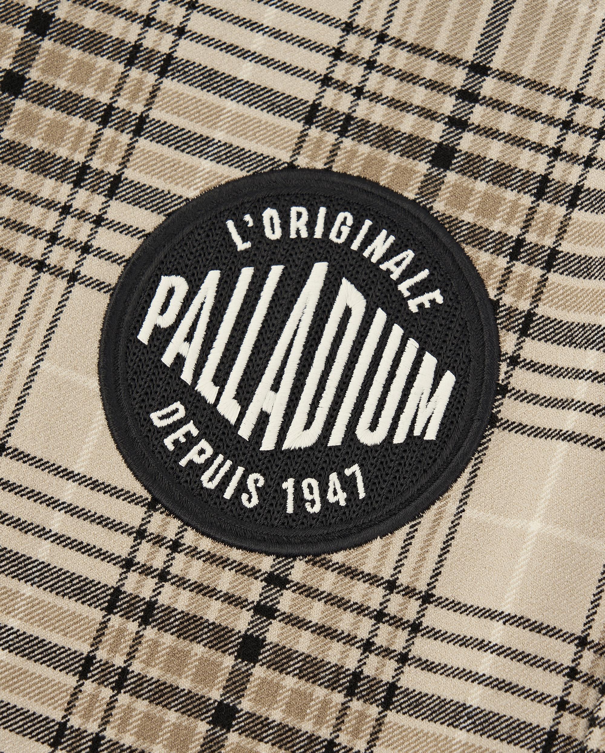 1010509-818 | MEN'S EMBROIDERED PALLADIUM LOGO CHECKED PANTS | BLACK/KHAKI/GREY