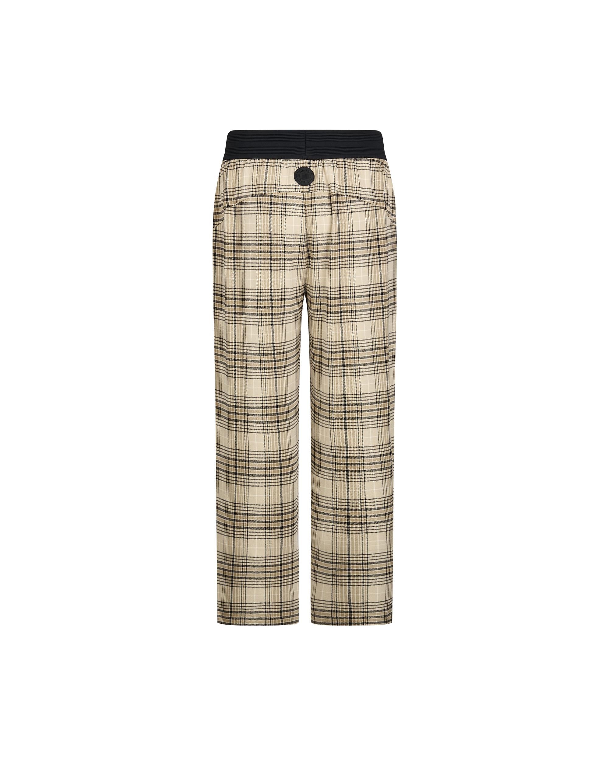 1010509-818 | MEN'S EMBROIDERED PALLADIUM LOGO CHECKED PANTS | BLACK/KHAKI/GREY