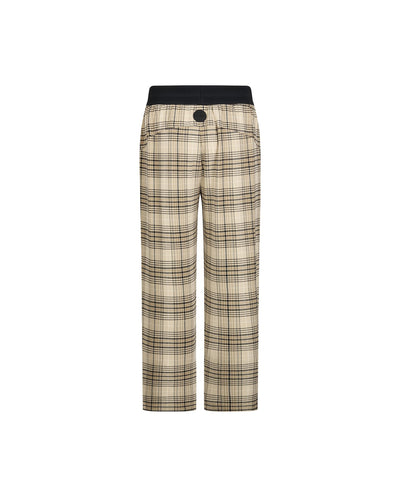 1010509-818 | MEN'S EMBROIDERED PALLADIUM LOGO CHECKED PANTS | BLACK/KHAKI/GREY