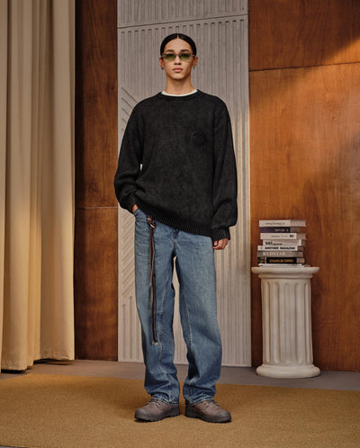 1010563-032 | MEN'S LOOSE FIT DROPPED SHOULDERS COTTON SWEATER
