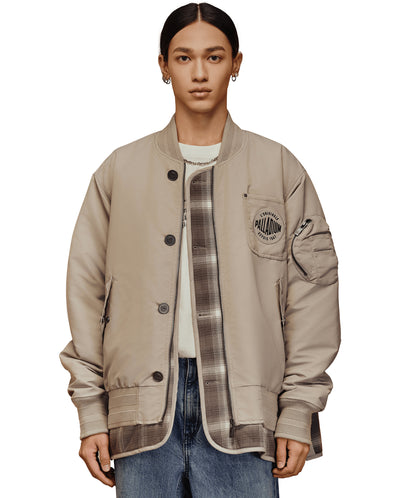 1010571-031 | MEN'S PALLADIUM LOGO LAYERED BOMBER JACKET | FLINT GRAY