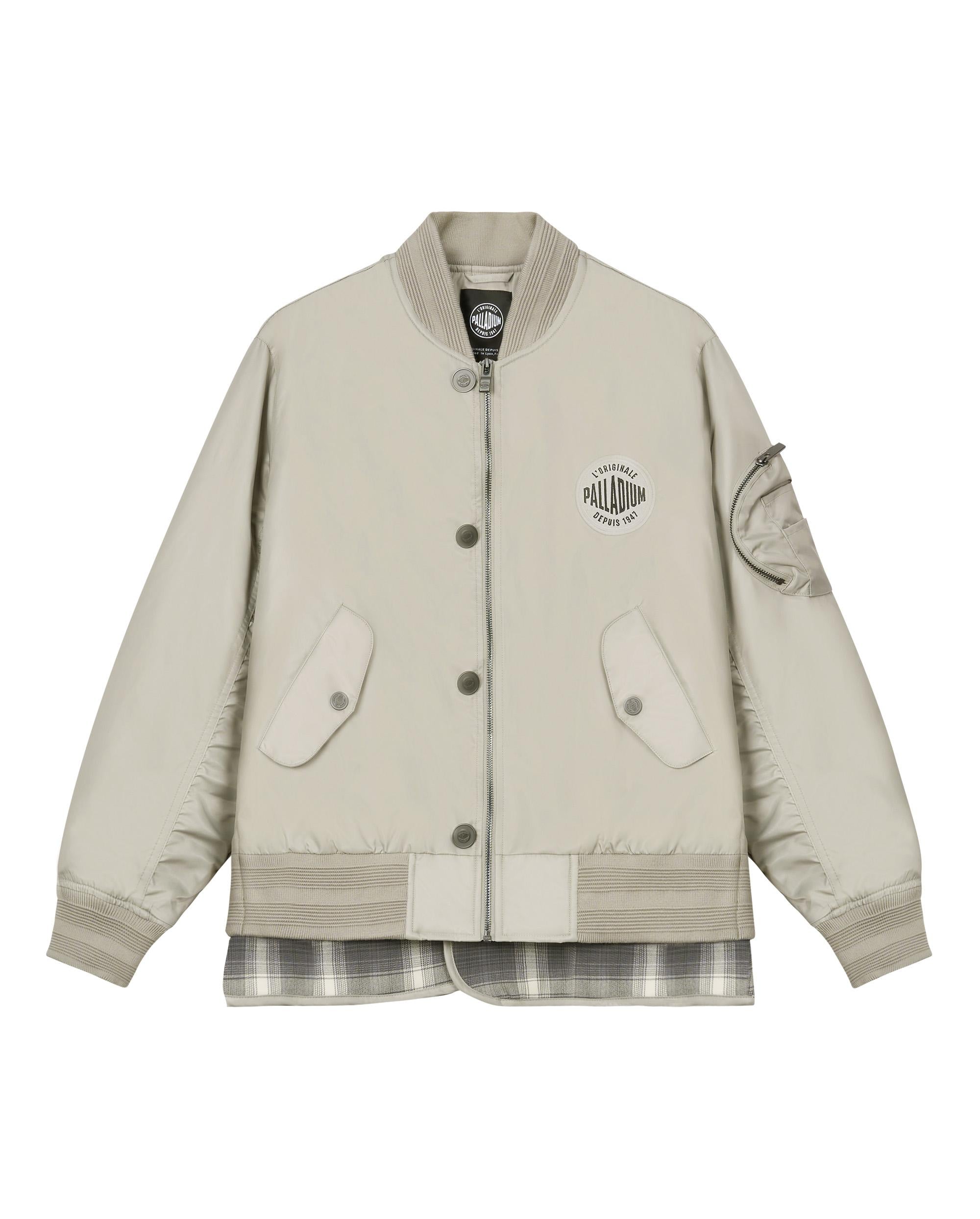 1010571-031 | MEN'S PALLADIUM LOGO LAYERED BOMBER JACKET | FLINT GRAY