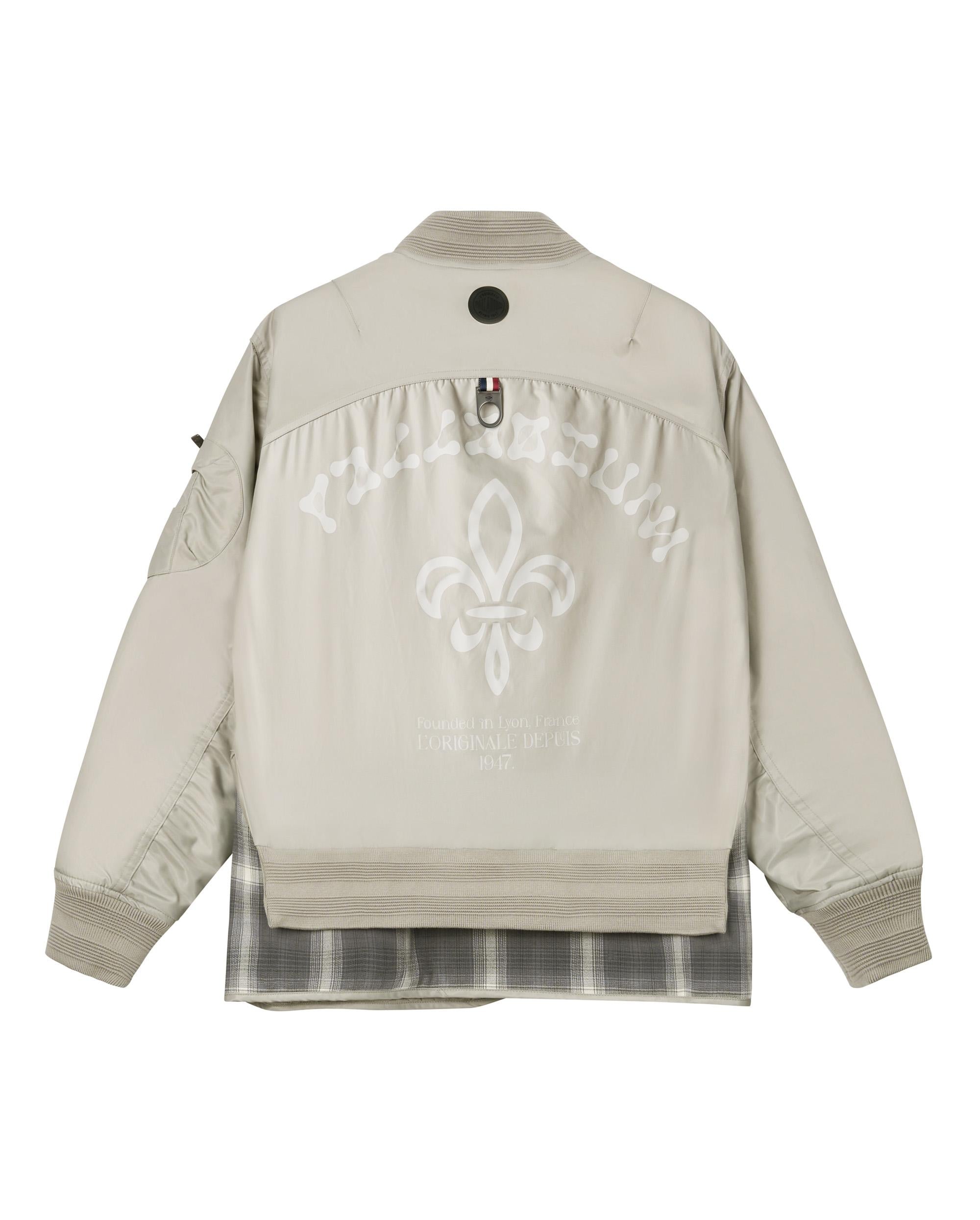 1010571-031 | MEN'S PALLADIUM LOGO LAYERED BOMBER JACKET | FLINT GRAY