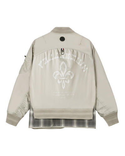 1010571-031 | MEN'S PALLADIUM LOGO LAYERED BOMBER JACKET | FLINT GRAY