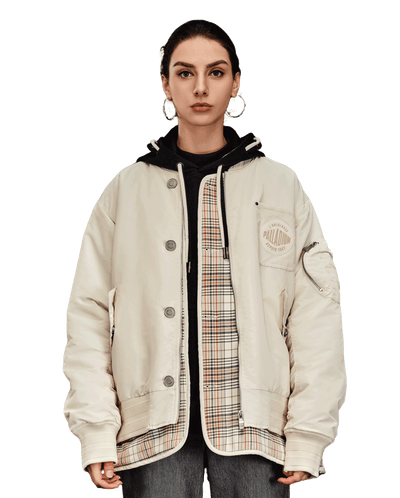 1010571-232 | MEN'S PALLADIUM LOGO LAYERED BOMBER JACKET | VANILLA ICE