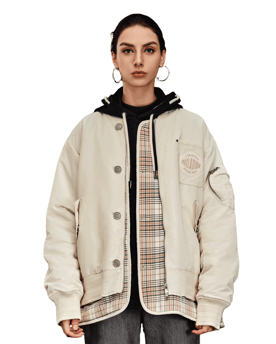 1010571-232 | MEN'S PALLADIUM LOGO LAYERED BOMBER JACKET | VANILLA ICE