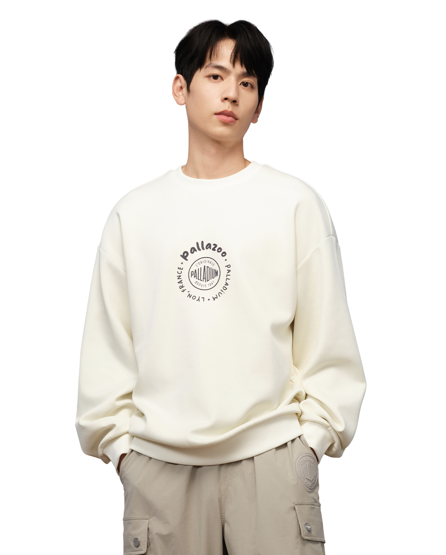 1010572-262 | MEN'S PALLADIUM LOGO THEME PRINTED SWEATSHIRT | MARSHMALLOW