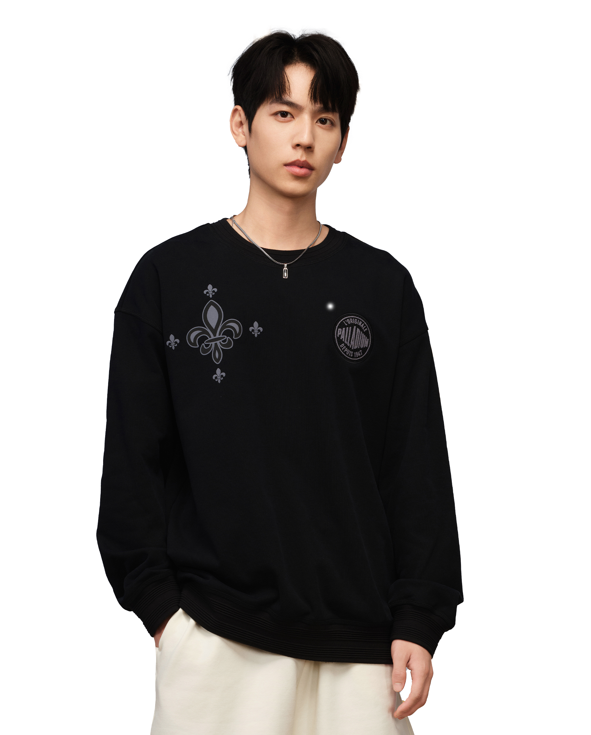 1010599-032 | MEN'S PALLADIUM LOGO LOOSE FIT COTTON SWEATSHIRT | TAP SHOE