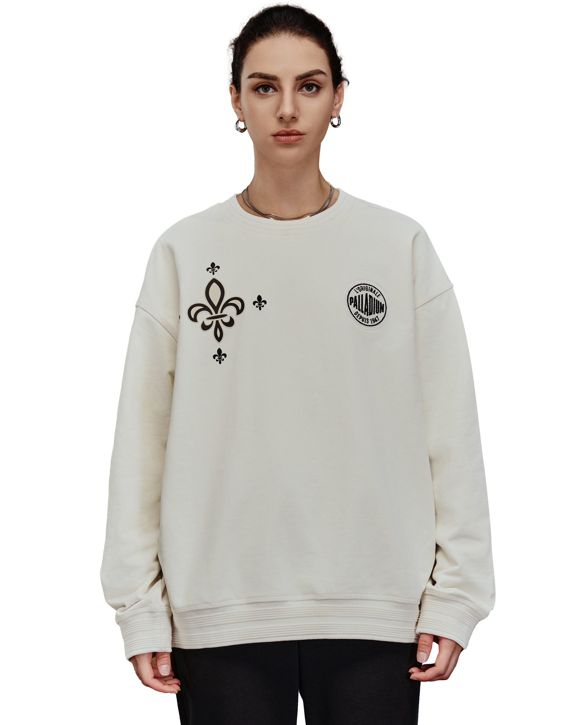 1010599-232 | MEN'S PALLADIUM LOGO LOOSE FIT COTTON SWEATSHIRT | VANILLA ICE