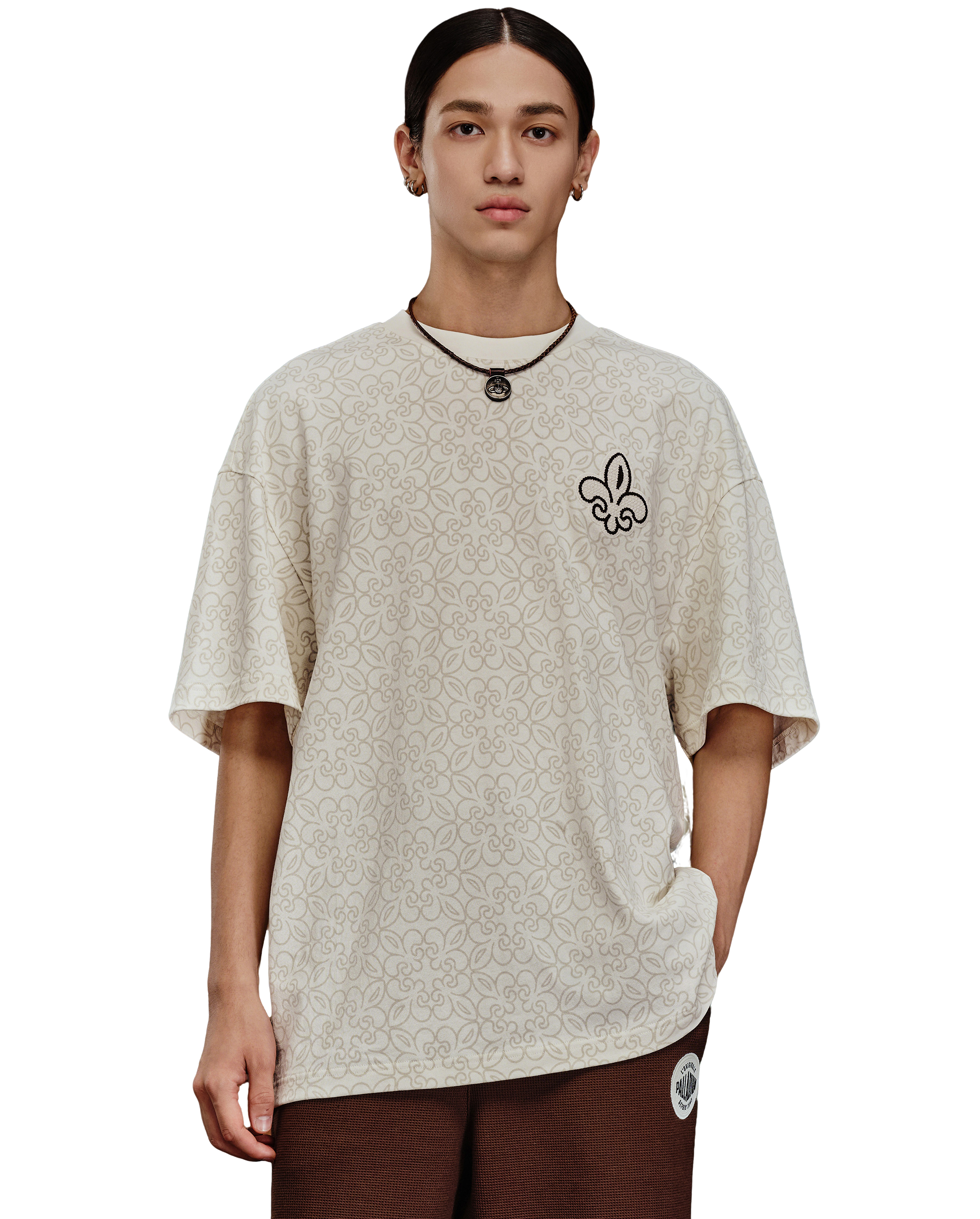 1010604-177 | MEN'S ALL-OVER PRINTED IRIS LOGO COTTON T-SHIRT | WHITE  IRIS