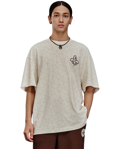 1010604-177 | MEN'S ALL-OVER PRINTED IRIS LOGO COTTON T-SHIRT | WHITE  IRIS