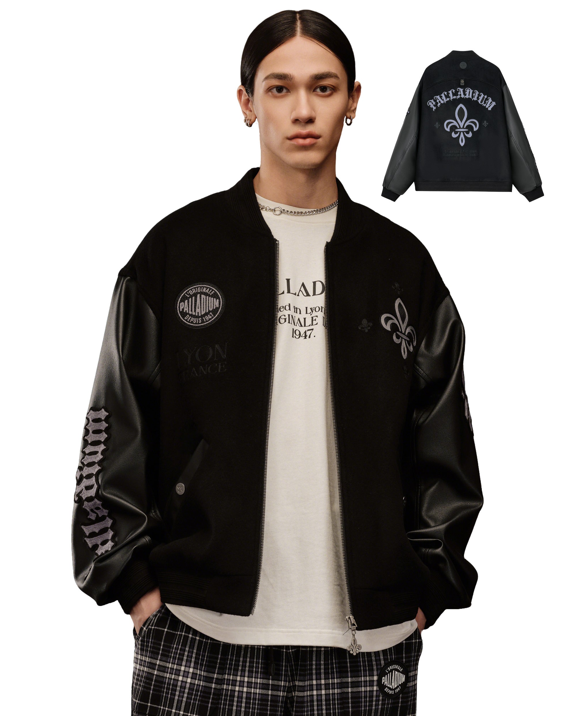 1010609-032 | MEN'S PALLADIUM LOGO COLOR BLOCKS VARSITY JACKET | TAP SHOE